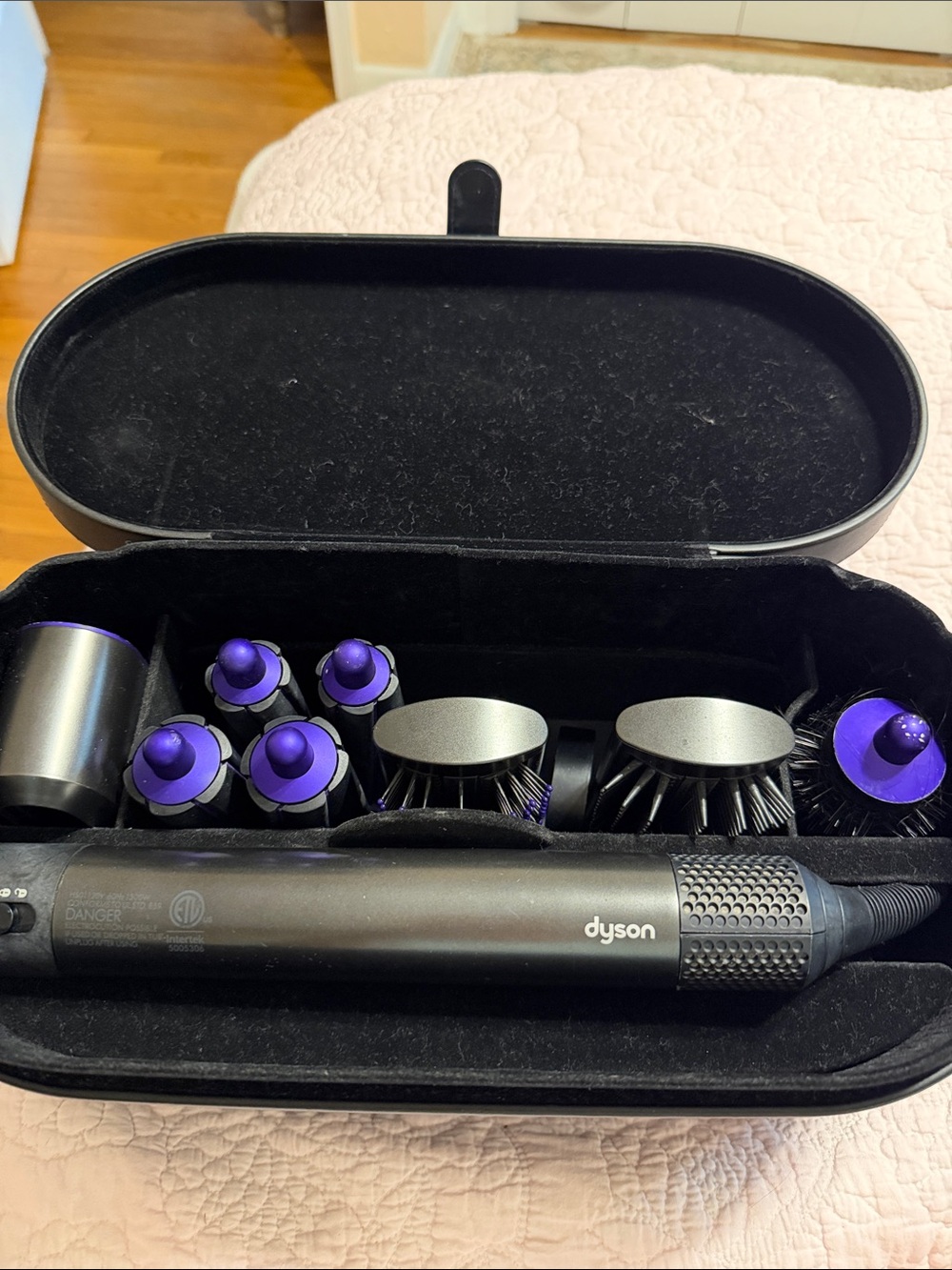 Dyson Black Hair Styler with Purple Accents